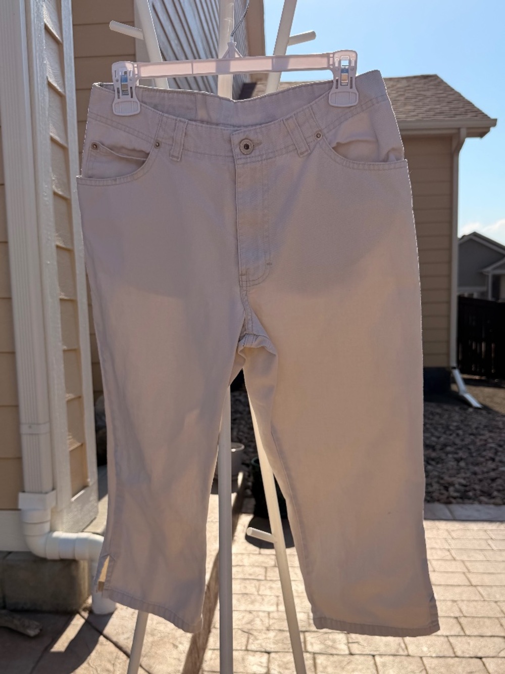 Vintage 90s Jordache High Waisted Off White Denim Capri Pants